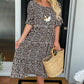 ☄️NEW HOT SALE🎉Round Neck Polka Dot Print Midi Dress