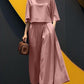 🔥Last Day Promotion 60% OFF🔥💯Fashionable Set: 3/4 Sleeve Loose Top & Flowing Wide-Leg Pants