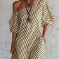 Women's Elegant Striped Off Shoulder Dress