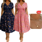 ⏳LAST DAY SALE ONLY￡15.99!!🌿Women's V-Neck Floral Print Dress with Twist Waist