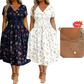 ⏳LAST DAY SALE ONLY￡15.99!!🌿Women's V-Neck Floral Print Dress with Twist Waist