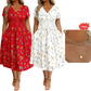 ⏳LAST DAY SALE ONLY￡15.99!!🌿Women's V-Neck Floral Print Dress with Twist Waist