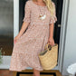 ☄️NEW HOT SALE🎉Round Neck Polka Dot Print Midi Dress