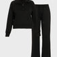 💝Black Friday Sale 50% OFF!!⚡🔥🎀Women's Oversized Half Zip Wide Leg 2 Piece Outfits Lounge Set