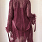 Plus size Lace Cami Nightgown & Floral Lace Trim Wide Sleeve Sheer Robe