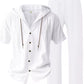 Men's Linen Set — Button-Up Hoodie & Wide-Leg Pants
