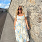 Women's Elegant Printed Square Neck Dress