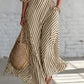 Women's Elegant Striped Off Shoulder Dress