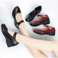 Women's Leather Mid Heel Shoes with Non Slip Sole for Comfortable Everyday Wear