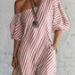 Women's Elegant Striped Off Shoulder Dress