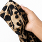 Lace V-Neck Ruched Leopard Midi Dress
