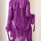 Plus size Lace Cami Nightgown & Floral Lace Trim Wide Sleeve Sheer Robe