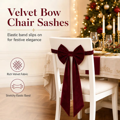 📢📢40-off-⏰Large Velvet Christmas Bow Ornament for Holiday Tree and Home Decoration