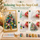🔥 LAST DAY 49% OFF – 🎄 DIY Jeweled Christmas Tree Art Kit | Colorful Gems, Pearls, Paints & Gold-Tone Floating Display Frame 💎✨