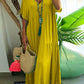 🌺Hot Sale 50% OFF⏳Women's V Neck Short Sleeve Maxi Dress with a Relaxed Flowy Fit for Summer