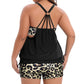 🏖️2026 Hot Sale 49% OFF🩱Sexy Leopard Cross Back Two-Piece Tankini Swimsuit