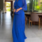 💃 Half Ruffled Sleeves Solid Color V-Neck Maxi Dresses