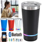 🎧 16oz Stainless Steel Insulated Tumbler with Built-in Bluetooth Speaker & LED Lights