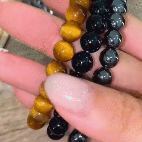 🎁Triple Crystal Bracelet Set – 8mm Tiger’s Eye, Obsidian, Amethyst, Apatite, Rose Quartz & Hematite