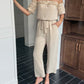 Women's Ruffle Off-the-shoulder Tie-Drape Jumpsuit with Pockets