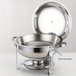 Set, Stainless Steel Chafing Dish Buffet Set, 4.5L Round Catering Chafer Warmer Set With Tray, Pan-TBIM