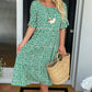 ☄️NEW HOT SALE🎉Round Neck Polka Dot Print Midi Dress