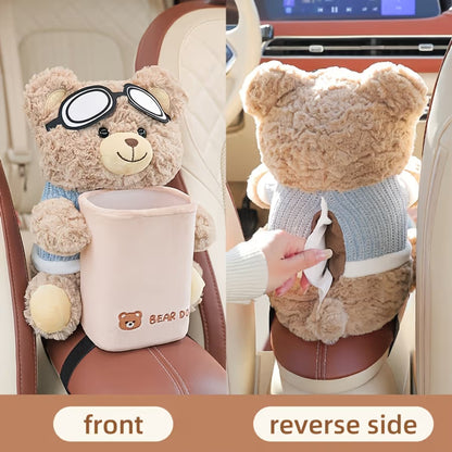 Car-mounted Dual-purpose Tissue Box and Trash Can
