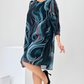 AVA™ | Ocean Whirl Chiffon Dress