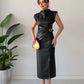 Elegant Leather Midi Dress