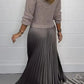 Women's solid color Jumper & Pleated Bottom Dress