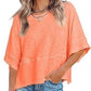 ⏳LAST DAY SALE ONLY ￡9.99!!🔥🌸Women's Solid Color Splicing Loose Five Points Flare Sleeve T-Shirt