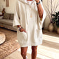 Cozy Oversized Front Pockets Hooded Sweatshirt Dress