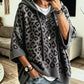 Comfortable And Casual Leopard-print Knitted Hoodie