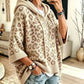 Comfortable And Casual Leopard-print Knitted Hoodie