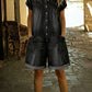 Women's Casual Cotton Denim Jumpsuit Shorts