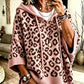Comfortable And Casual Leopard-print Knitted Hoodie