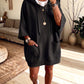 Cozy Oversized Front Pockets Hooded Sweatshirt Dress