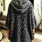 Comfortable And Casual Leopard-print Knitted Hoodie