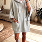 Cozy Oversized Front Pockets Hooded Sweatshirt Dress