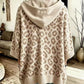 Comfortable And Casual Leopard-print Knitted Hoodie