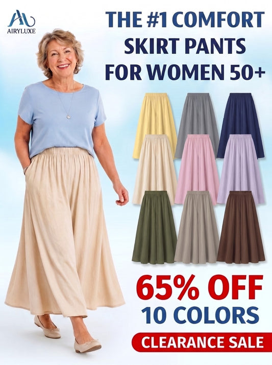 👖Three Lengths Available⚡50K+ SOLD! Almost Gone💥Women's Elegant Wide-Leg Skirt Pants