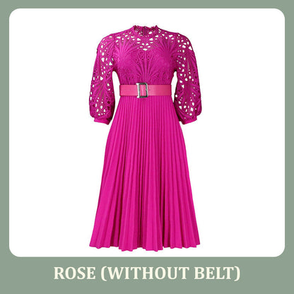 Women's Lace Hollow Pleat Dress