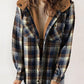 ⏰HOT SALE⏰WOMEN'S THICKENED FLANNEL LONG SLEEVE PLAID JACKET COAT WITH HOOD