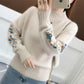 💃🏻Christmas promotion:49% OFF🎅🏻🔥Thick cashmere knit sweater with floral embroidery