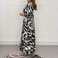 🌸Spring Specials💐 V-Neck Zebra Stripe Waistline 3/4 Sleeve Dress