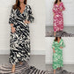 🌸Spring Specials💐 V-Neck Zebra Stripe Waistline 3/4 Sleeve Dress