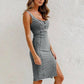 🌸Summer specials🌸 Adjustable strap U-neck split denim bodycon cami dress
