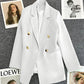 Metal Button Solid Color Casual Blazer with Pockets