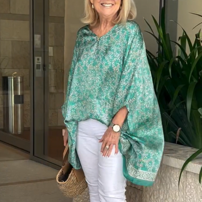 🌸Spring Specials🌸 Women's V-Neck Caftan Poncho & White pants (2 pieces set)