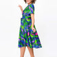 🌸Spring Specials💐Women's Short Sleeve Waisted Printed Midi Dress